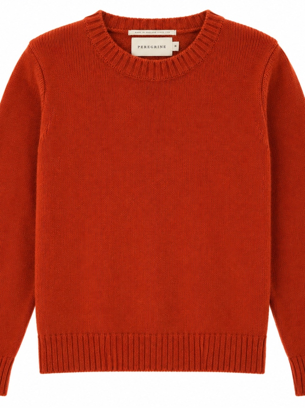 Peregrine Made in England Orange 100% Wool Crewneck Sweater S
